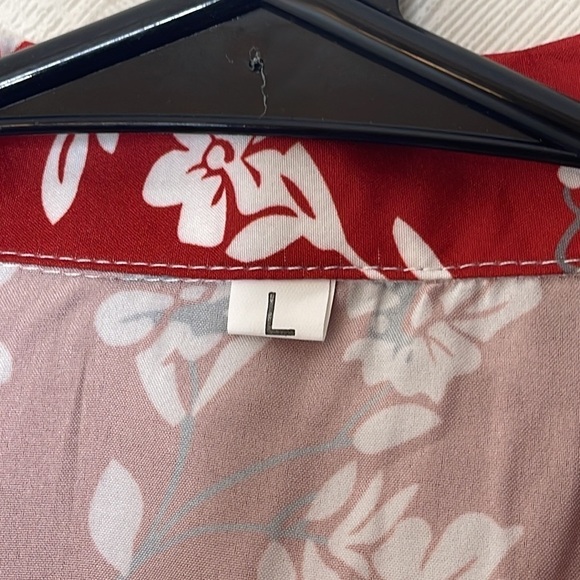 ❤️ 🆕 SHEIN Silk Tropical Hawaiian Shirt Size L - Picture 4 of 5